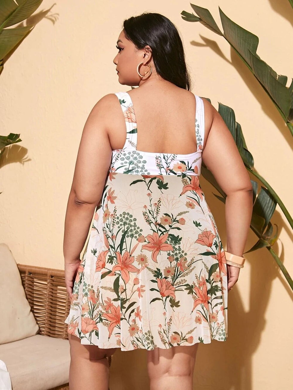 Thumbnail: 2024 Women New Swimsuit One Piece Swimwear  Plus Size Push Up  Large Big Solid 