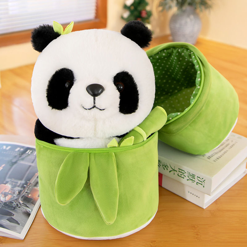 Miniatura: 1 Set 25CM Cute Bamboo Tube Panda Plush Kawaii Tearful Panda Stuffed Animal Plu