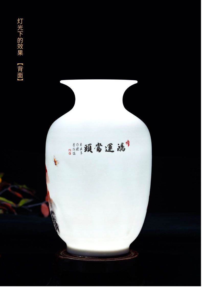 Sīktēls: Jingdezhen Ceramic Vase Home Decorative Ornament Flower Arrangement Chinese Liv