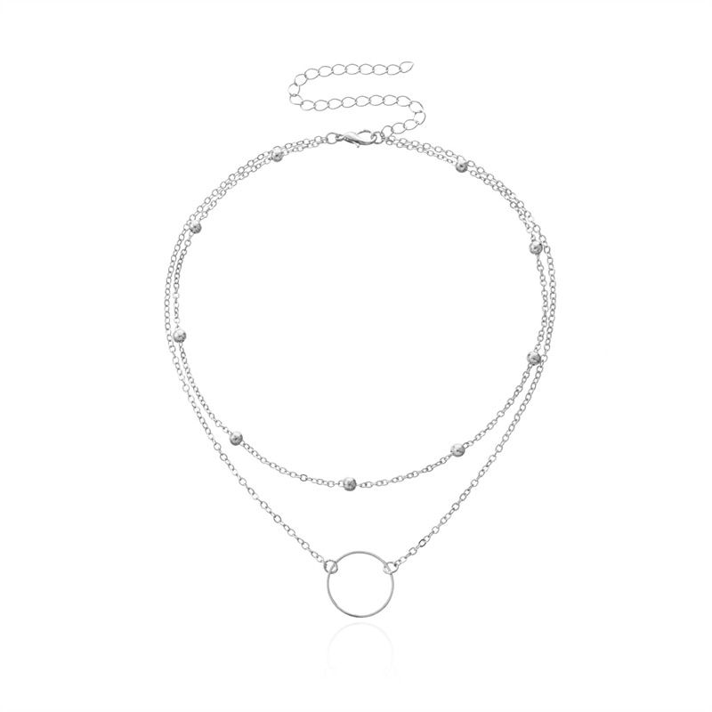 Miniatura: Crystal Zircon Heart Star Charm Layered Pendant Necklace Set for Women Charms F