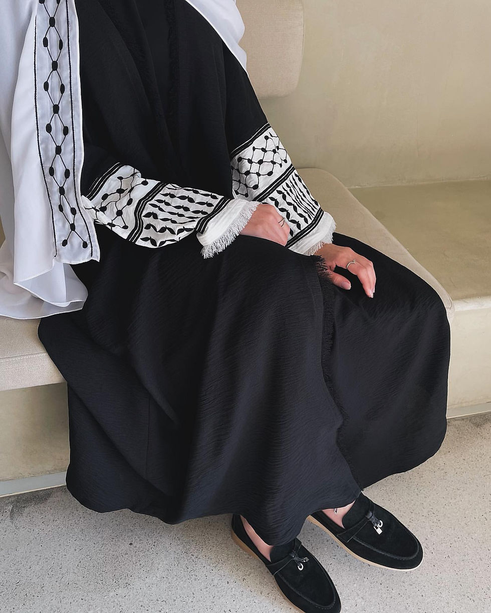 Miniatura: Embroidery Cardigan Women Islamic Clothing High Quality Trend Abaya Palestinian