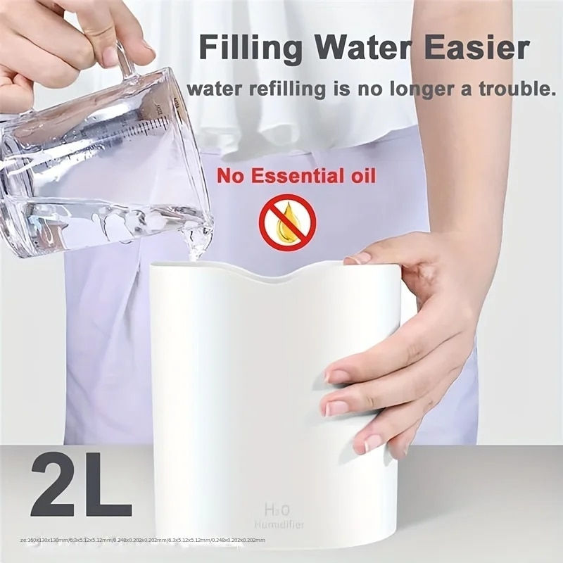 Thumbnail: 2000ml Double spray Mist nozzle Cool Mist Large capacity Colorful Night Light u