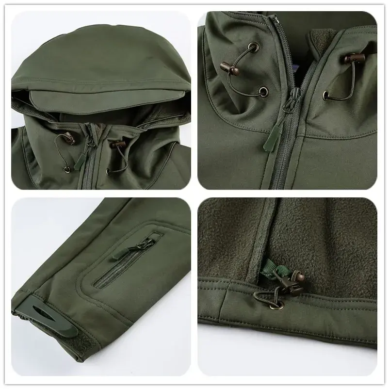 Miniatyrbilde: Hiking Jackets Autumn Men's  Camouflage Fleece Jackets Tactical Clothing 2024 M