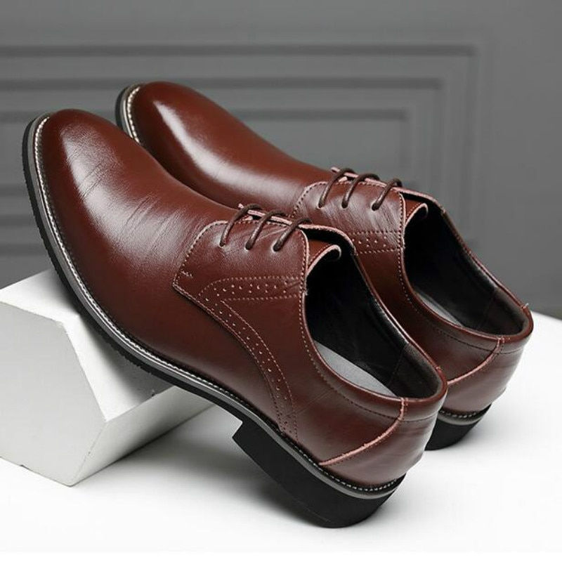 ภาพขนาดย่อ: Men Oxfords Shoes British Black Blue Shoes Handmade Comfortable Formal Dress Me