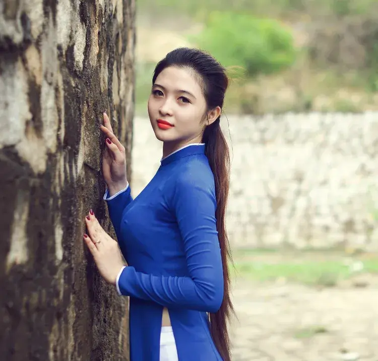 Thumbnail: Ao Dai Vietnam Dress Flowing Skirt Aodai Dress Vietnam Clothing Vietnamese Ao D