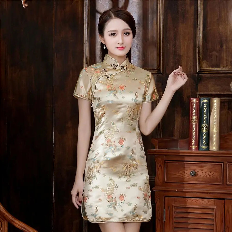 Thumbnail: Plus Size 3XL 4XL 5XL 6XL Chinese Qipao Classic Women Satin Cheongsam Oriental 