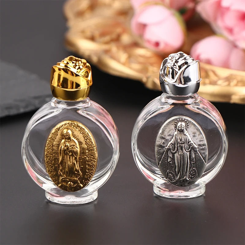 1Pc Holy Water Jesus Bottle Religious Cross Bottle Christian Virgin Sculpture B