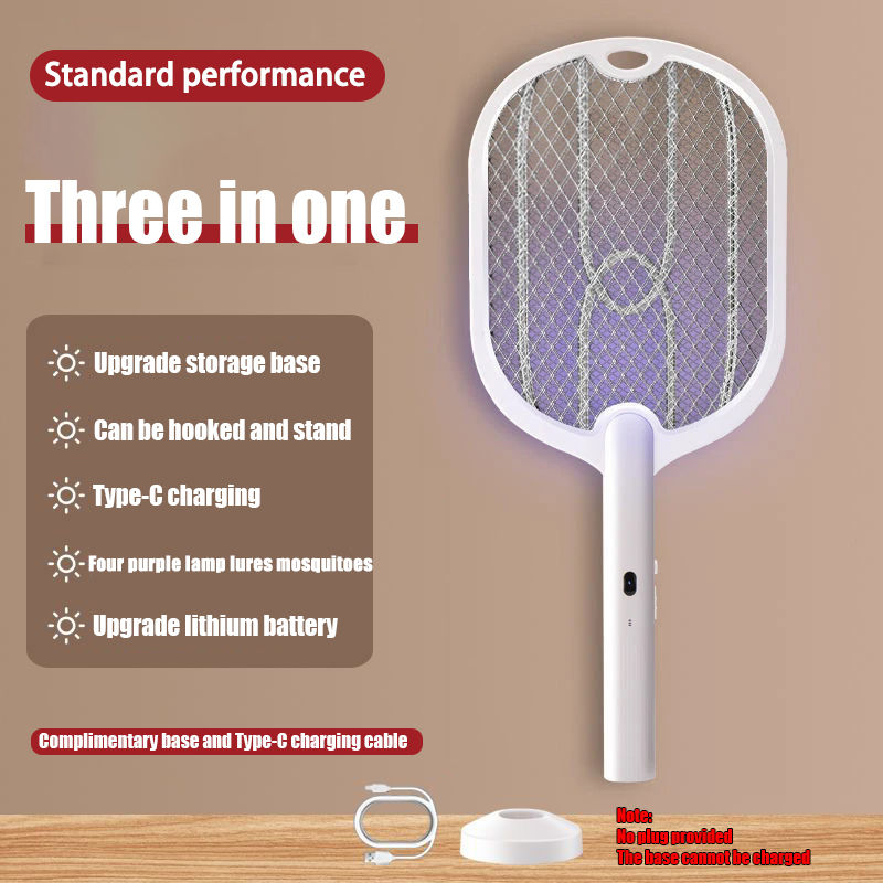 Sīktēls: 3 In 1 Electric Mosquito Swatter Upgraded 3000V Mosquito Swatter With TYPE-C Ch