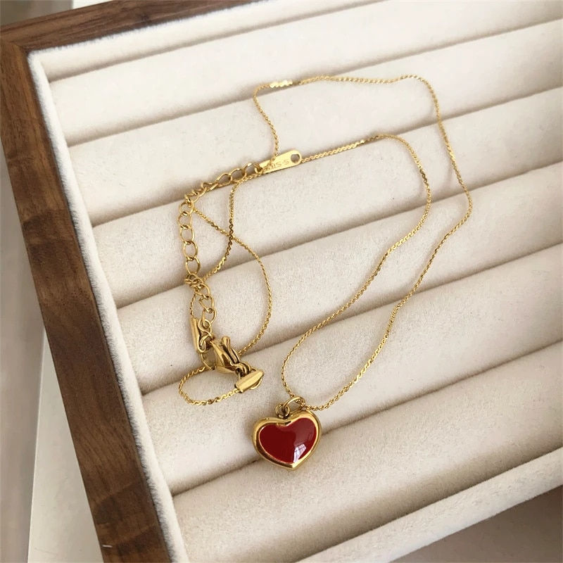 Thumbnail: HangZhi 2021 New Korean Vintage Water Drop Star Round Bear Oval Pendant Necklac