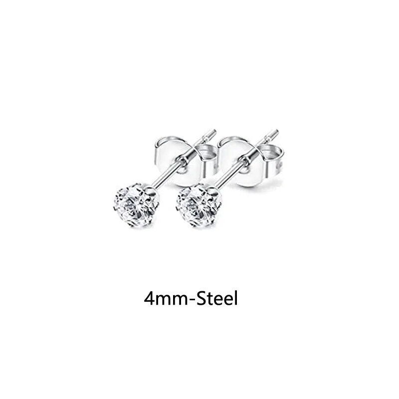 Thumbnail: 1 Pair/18 Pairs Hypoallergenic Small Stud Earrings Women Men Stainless Steel Ba