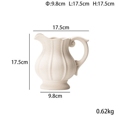 Миниатюра: Creativity Country Style Desktop Vase Vintage White Jug Vase Garden Watering Ce