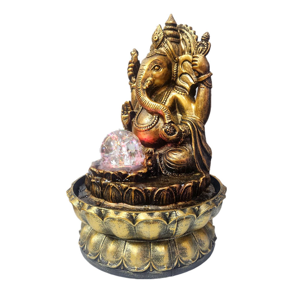 Thumbnail: Resin Buddha Statue Indoor Water Fountain US 110V Plug 21x30cm Office Bedroom
