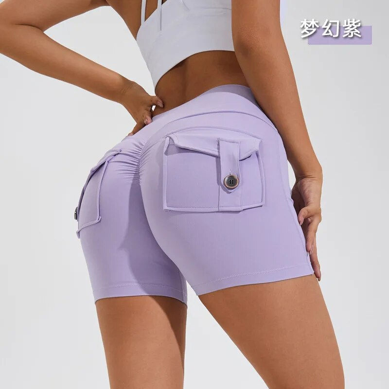 Miniaturbild: 2023 New Women's Workwear Sports Fitness Shorts Comfortable High Waist Stretch 