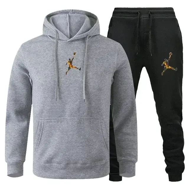 Thumbnail: 2024 autumn and winter men and women can pullover hoodie + jogging pants two-pi