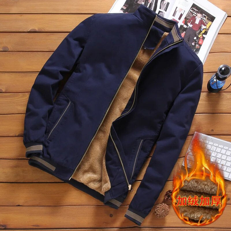 ภาพขนาดย่อ: JUMPSNOW 2023 Men's Jacket Winter New Fashion Style Plus Velvet Thick Korean Ve
