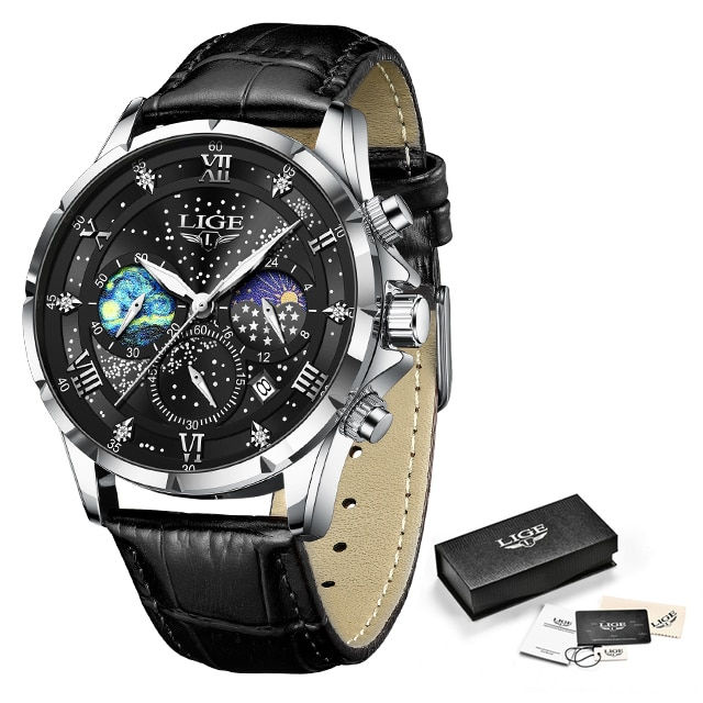 الصورة المصغرة: LIGE Men Watches Casual Sport Watch Men Luxury Waterproof Date Luminous Chronog