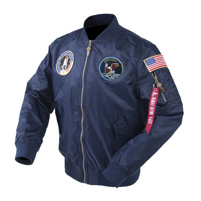 Thumbnail: Autumn Apollo Thin 100th SPACE SHUTTLE MISSION MA1 Bomber Hiphop US Air Force P