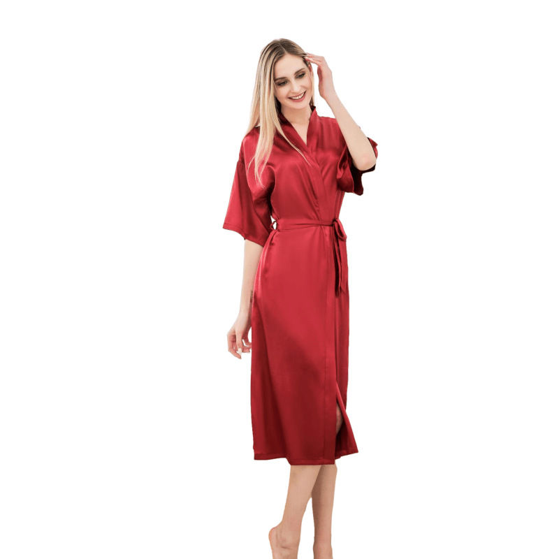 Miniatura: Satin Kimono Robes For Women Bride Long Robe Sleepwear