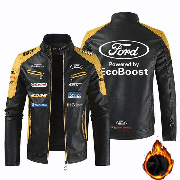 Thumbnail: F1 racing suit men's motorcycle leather jacket suitable for Ford FOR D team aut