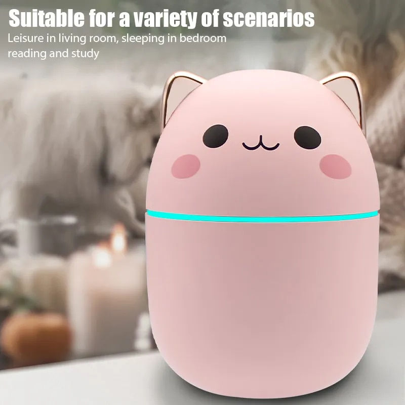 Miniaturebillede: Mini Cute Air Humidifier Essential Oil Humidificadores Home Bedroom Aroma Diffu