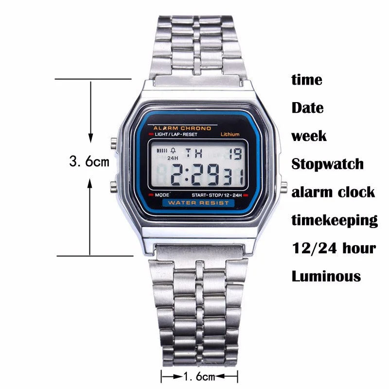 Thumbnail: Digital Watch For Men 2023 LED Electronic Wristwatch Chronograph Sport Waterpro