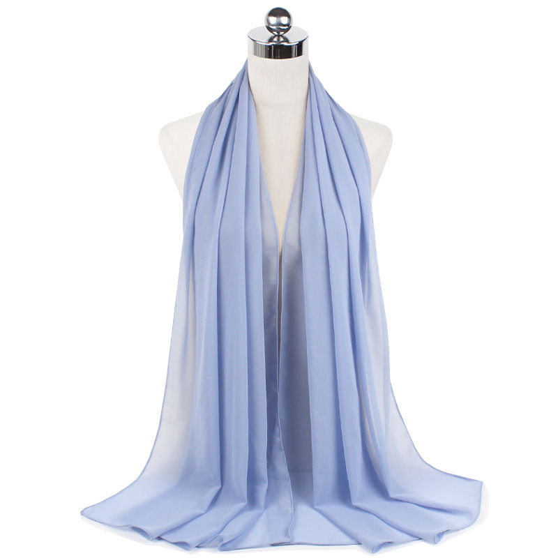 Thumbnail: 2024 Women's Elegant Modest Muslim Islamic Bubble Chiffon Scarf Ramadan Soft Li