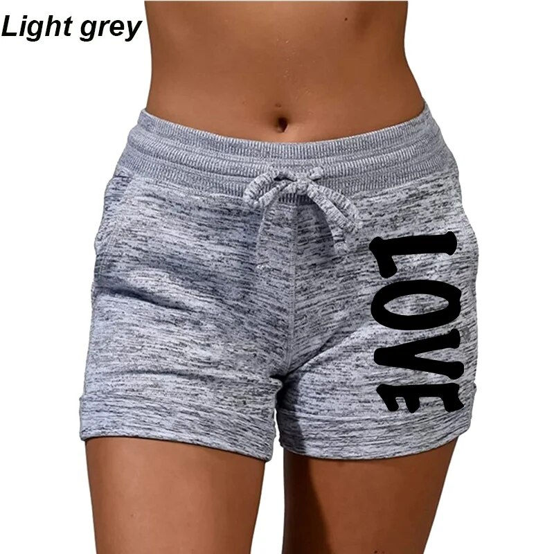 Thumbnail: Summer Shorts women's love printed quick drying shorts YOGA SHORTS women's leis