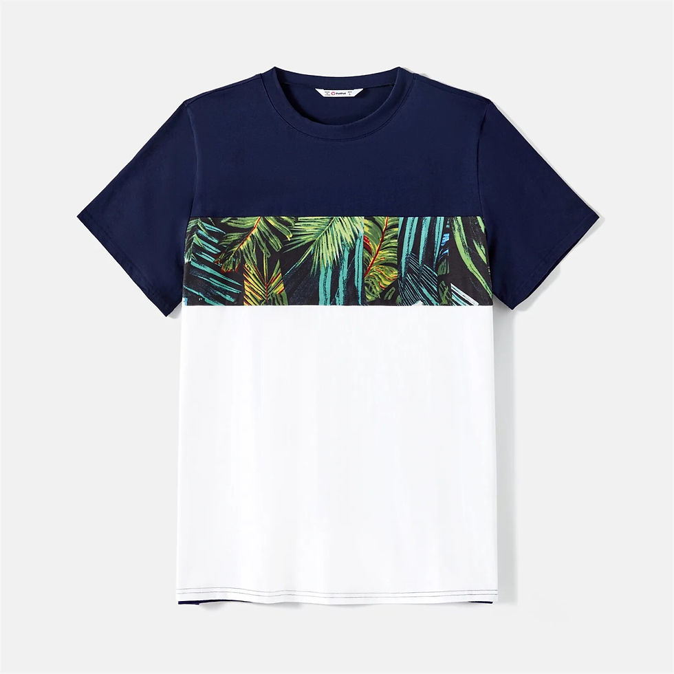 Thumbnail: PatPat Family Matching Outfits 95% Cotton Allover Tropical Plant Print Halter M