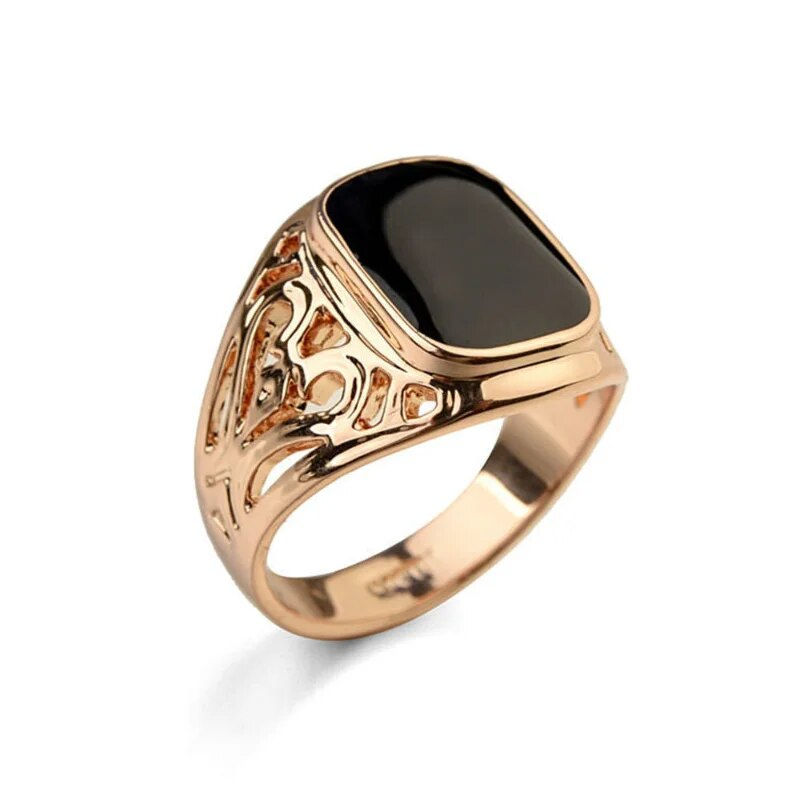 Thumbnail: New 2023 Metal Glossy Rings for Men Geometric Width Signet Square Finger Punk S