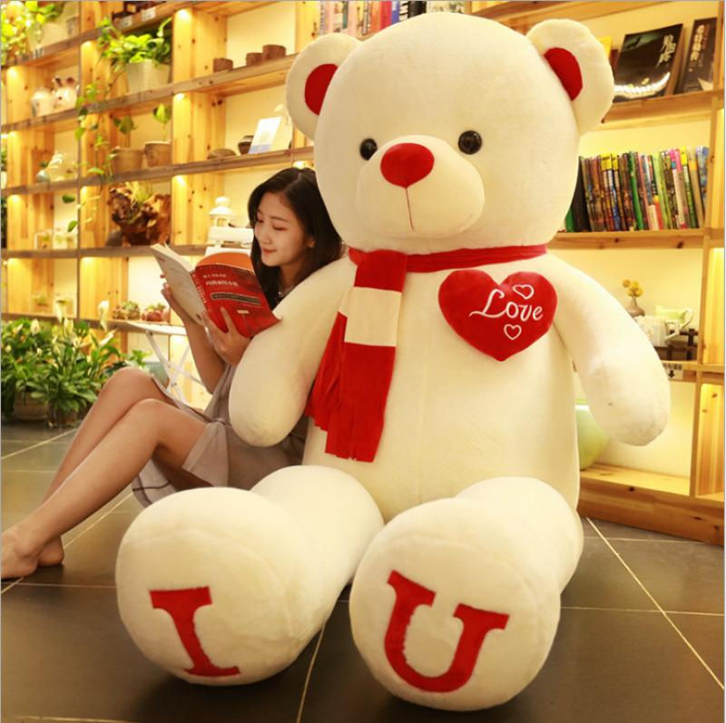 Thumbnail: 80 100cm Big I LOVE YOU Teddy Bear Plush Toys Lovely Stuffed Soft Pillow Doll K