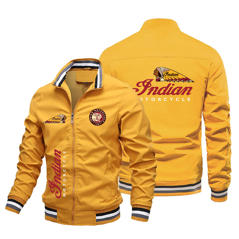 Thumbnail: 2024 New Exquisite Printed Indian Baseball Jackets, Motorcycle Bombers, Pilots,