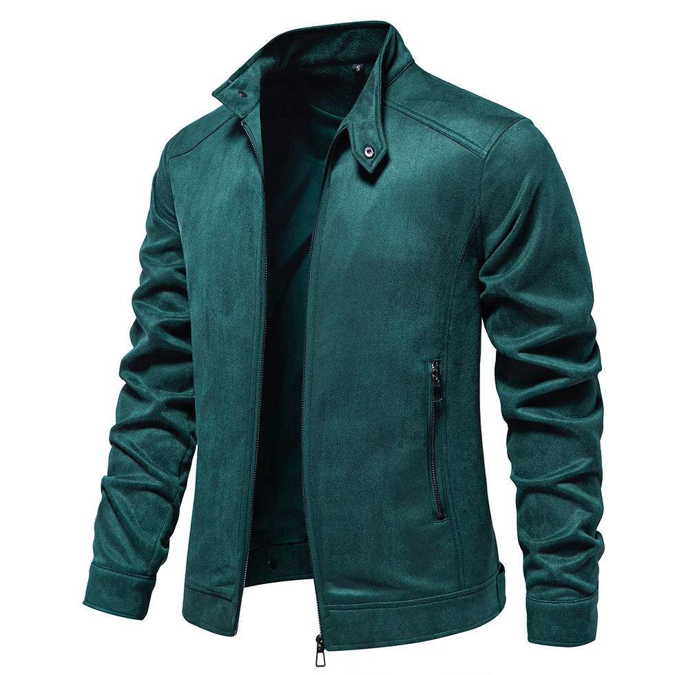 Thumbnail: AIOPESON New Men's Stand Collar Zip Suede Jacket Fashion Casual Business Faux L