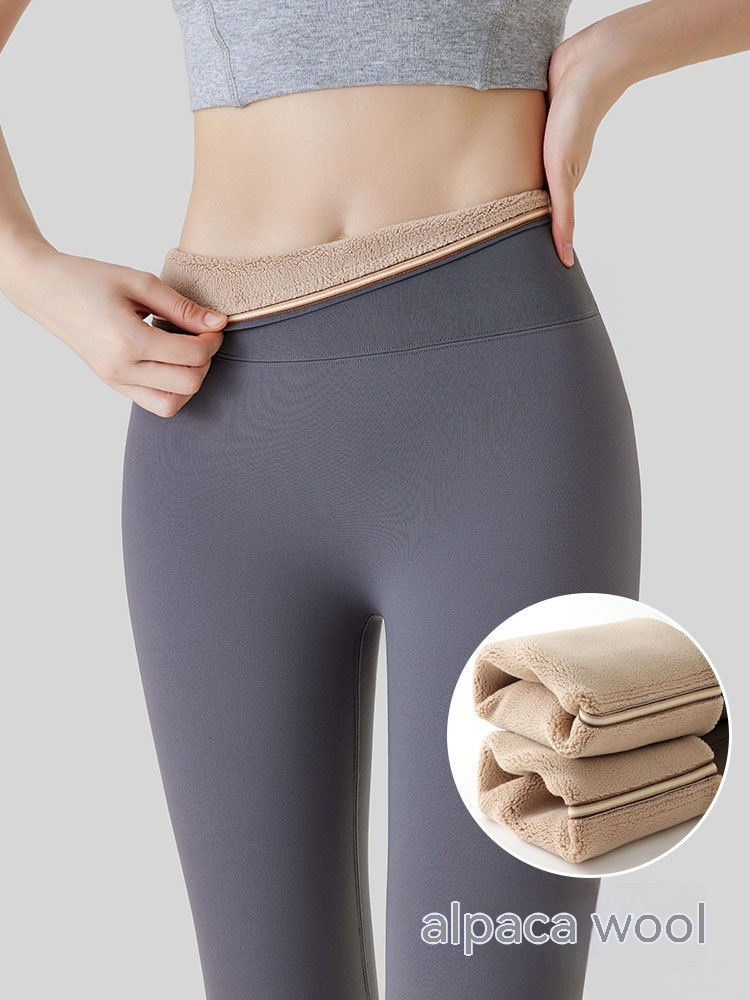Thumbnail: Fleece-lined Thick High Waist Hip Lift Leggings For Women