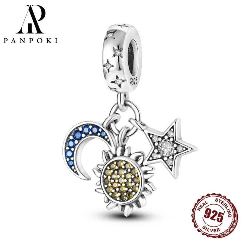 Thumbnail: HOT 92 style 925 Sterling Silver Chameleon Firefly Cute Animal Pendant Beads Fi
