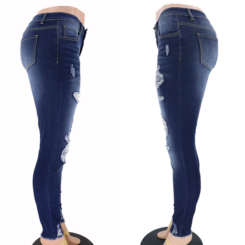 Thumbnail: Women's Ripped Jeans Slim Fit Skinny
