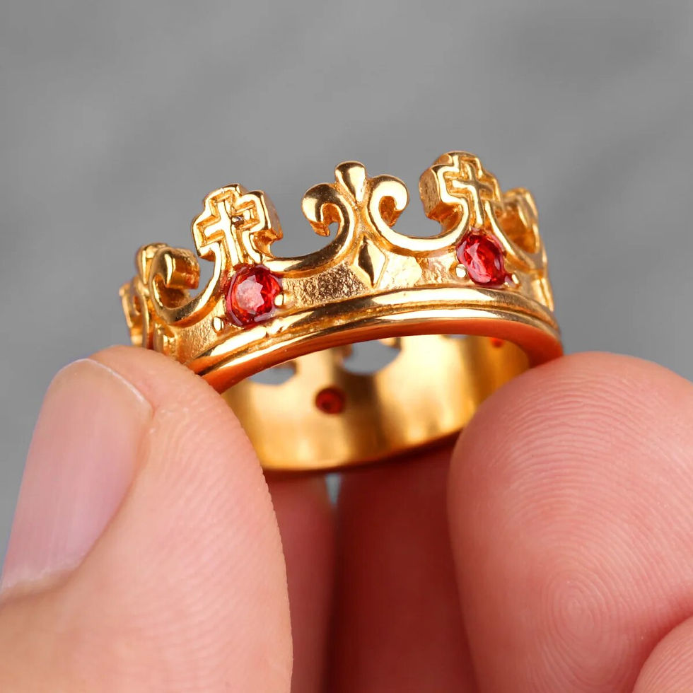 Thumbnail: Aesthetic Crown Men Rings Stainless Steel Women Jewelry Vintage Punk Rock Cool 