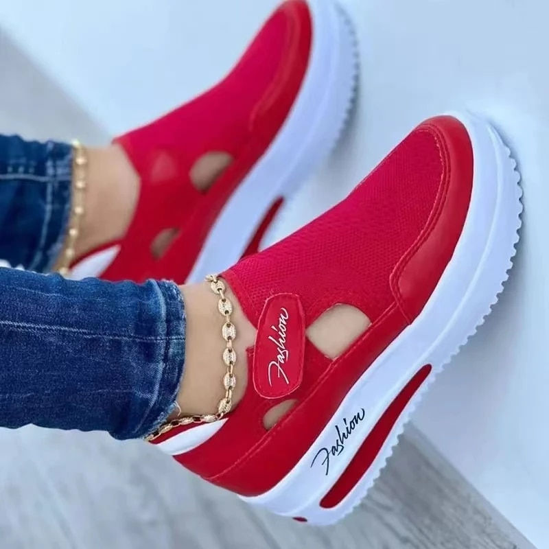 Thumbnail: 2023 Women's Sneakers Platform Casual Breathable Sport Design Vulcanized Shoes