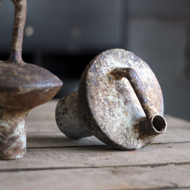 Thumbnail: Ceramic Vase Rough Pottery Vase Flower Arrangement Vintage Handmade Wabi-Sabi S
