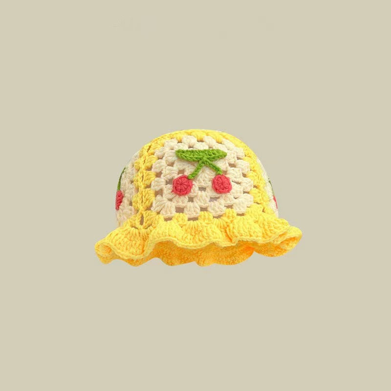 Miniatura: 2023 Autumn New Crochet Korean Handmade Bucket Hat Women Weaving Knitted Hat Y2
