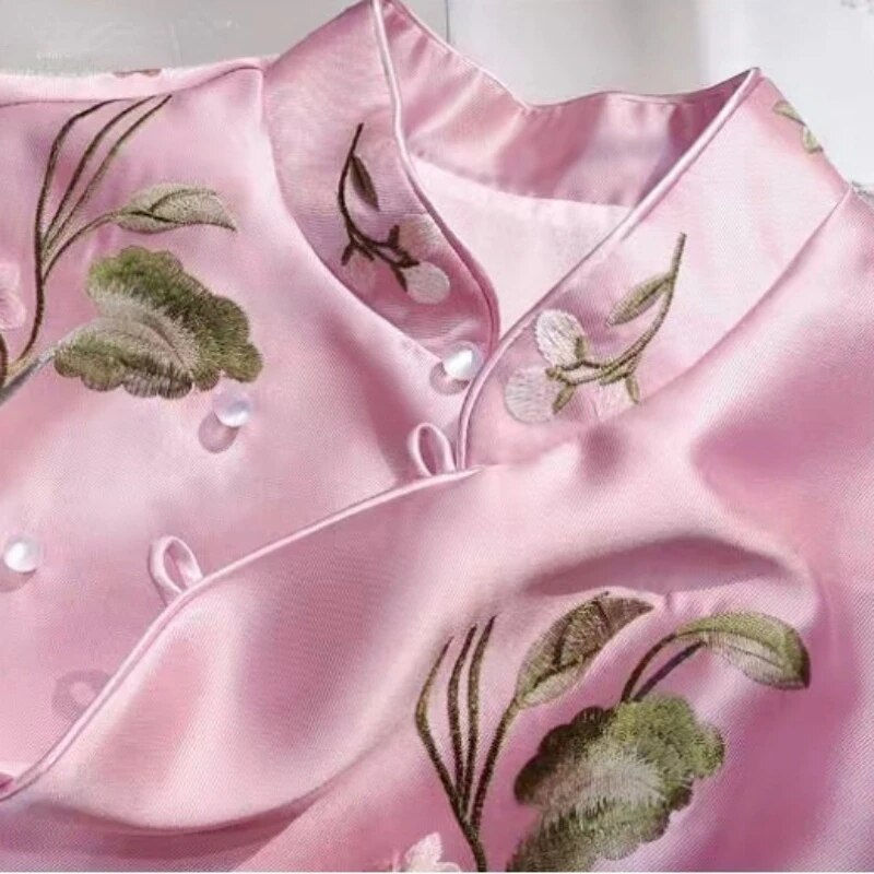 Thumbnail: Tang Suit Shirt National Style Traditional Elegant Embroidery Women Chinese Vin