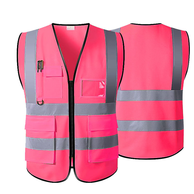 Miniatura: Hi vis Safety Vest Reflective With Zipper and Pockets Construction Workwear