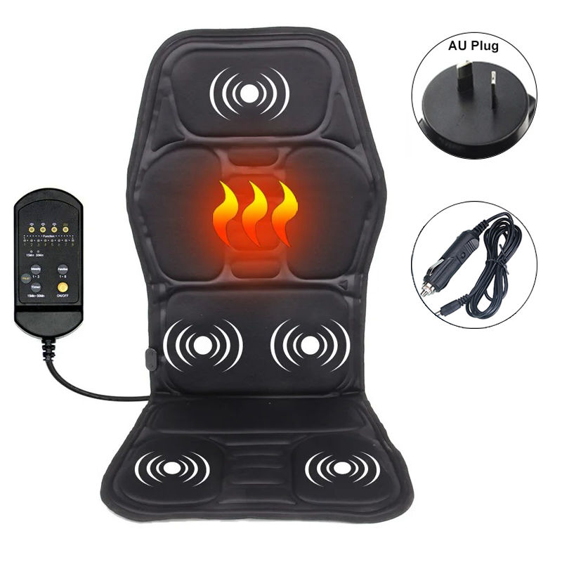 Thumbnail: Home Office Car Full-Body Massage Cushion Heat 7 Motors Vibrate Mattress Back N