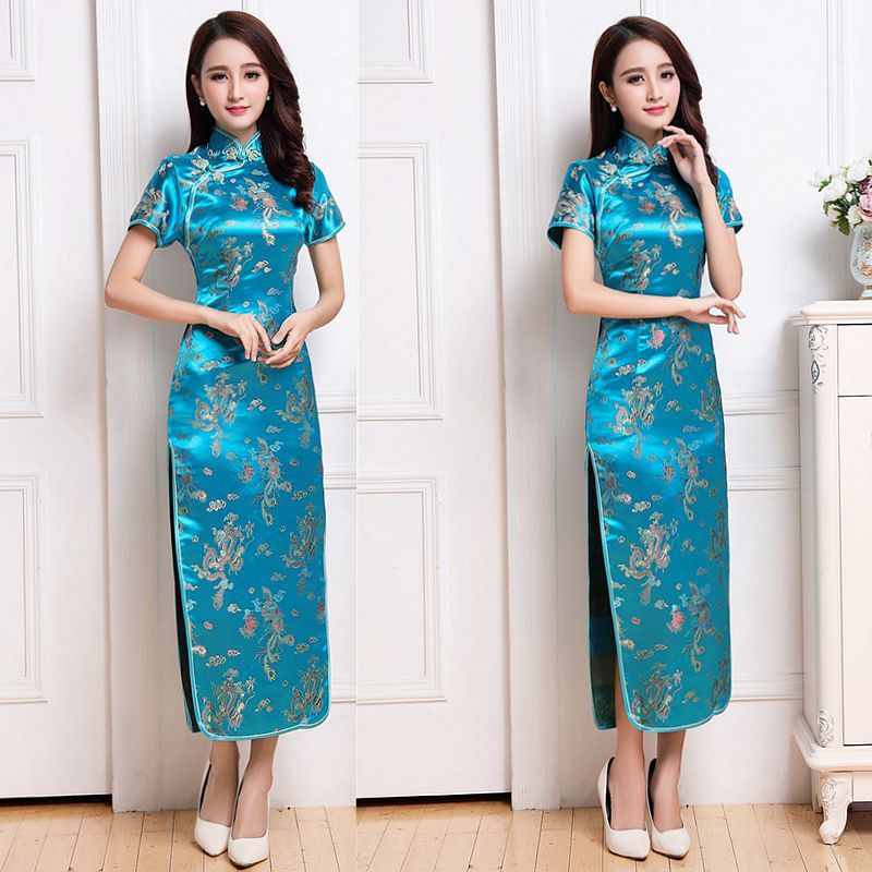 Thumbnail: S-6Xl Plus Size Cheongsam Women Elegant Qipao Tradition Chinese Style Dresses D