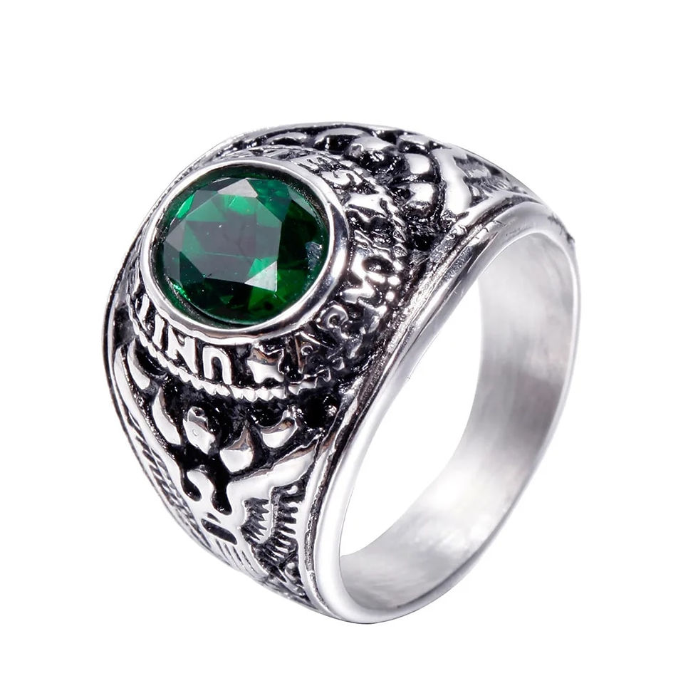 Thumbnail: Gold Color U.S. Air Force Army Engrave Ring For Men Stainless Steel Blue Gem Vi