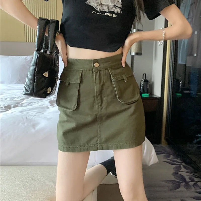 Thumbnail: Workwear Denim Skirt Women's A- Line High Waist Skirt