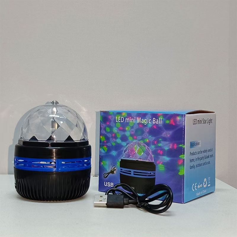 Miniatiūra: Rotating crystal magic ball stage lamp remote control sky projection lamp moon
