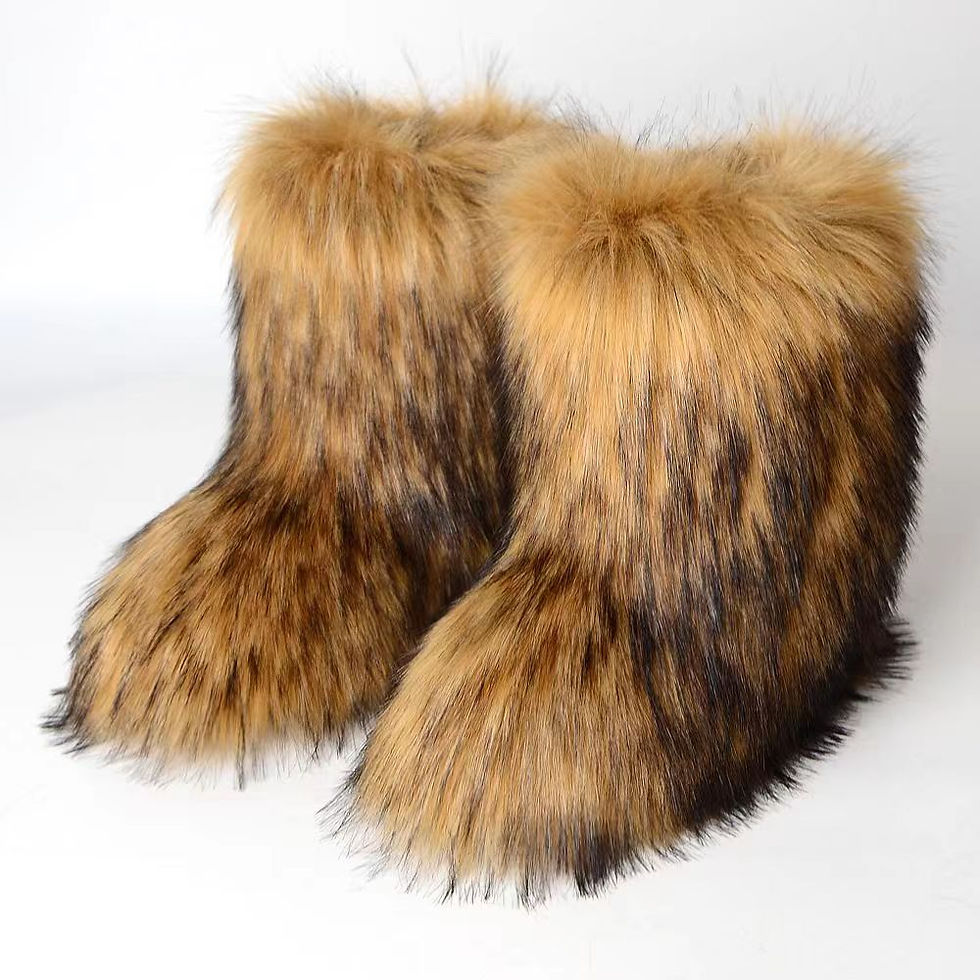 Miniaturbild: Y2K Fluffy Mid-calf Boots Winter Women Fashion Snow Boots Warm Cotton Shoes