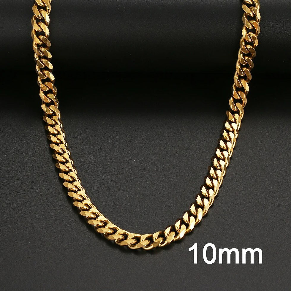 Thumbnail: Basic Punk Stainless Steel Necklace For Men Women Cuban Link Chain Chokers Mini
