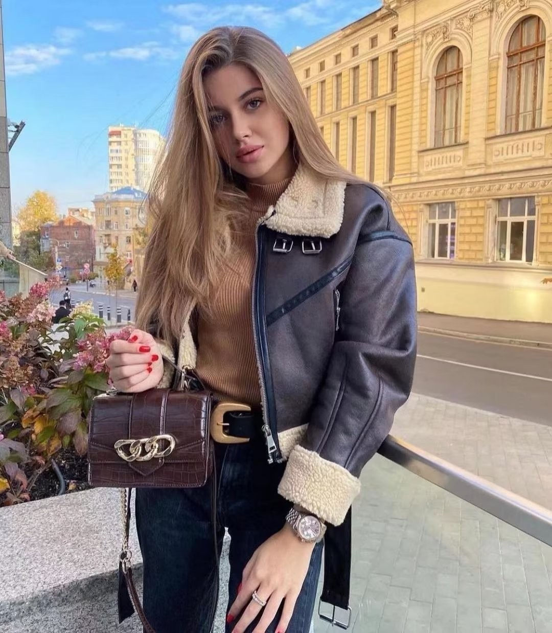 ZVRI New 2023 Winter Jacket Women Thick Faux Leather Jacket Women Coat Warm Lam
