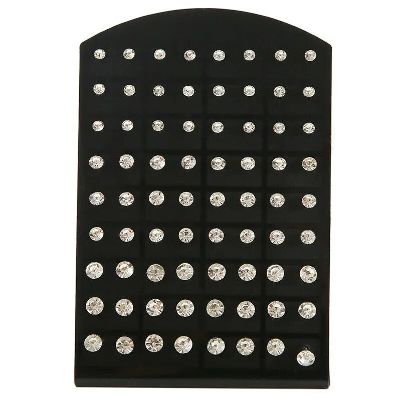 Pikkukuva: 36pairs Mixed Sizes Rhinestone Stud Earrings For Women Girls Crystal Earrings S